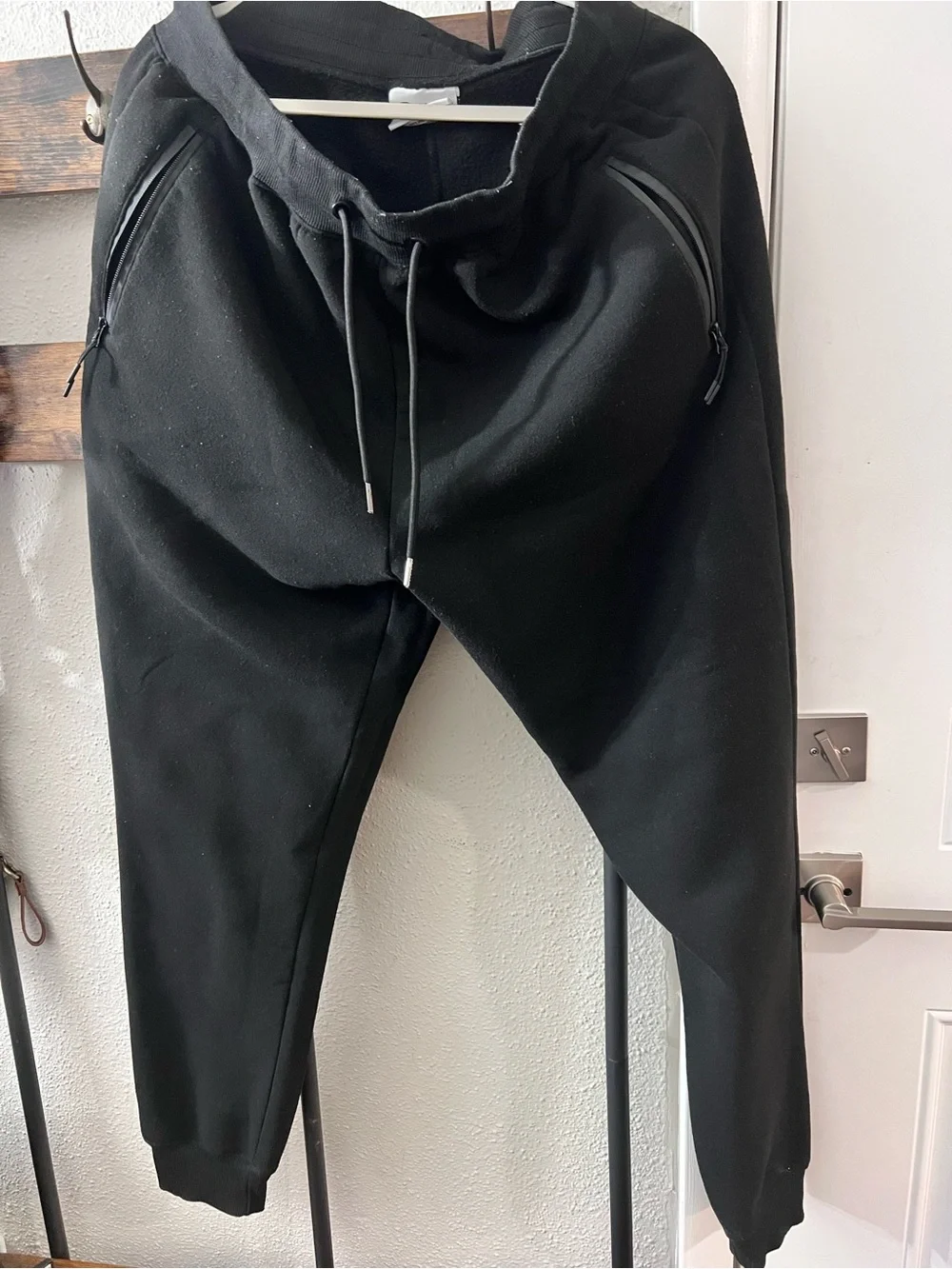Men's Black Jogger Pants with Drawstring Waist
